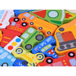 Drevené puzzle farebných Vozidiel Drevené puzzle farebných Vozidiel